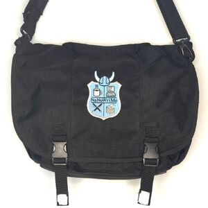 NaNoWriMo Canvas Messenger Laptop Bag Writer Gift Collegiate Black